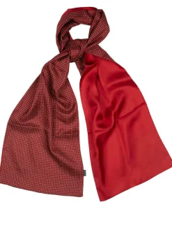 Foulard pure soie à pois réversible
