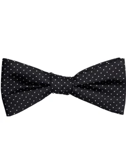 Noeud papillon pure soie noire à puce