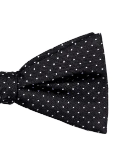 Noeud papillon pure soie noire à puce