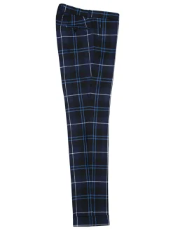 Pantalon ajusté pure laine anglaise tartan Paride
