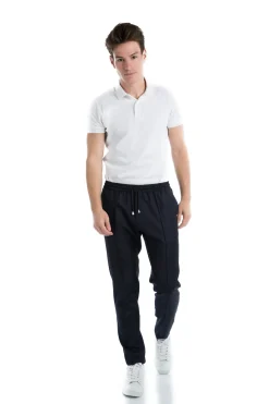 Pantalon Dany fuselé à cordon en pure laine Vitale Barberis Canonico Super 110's