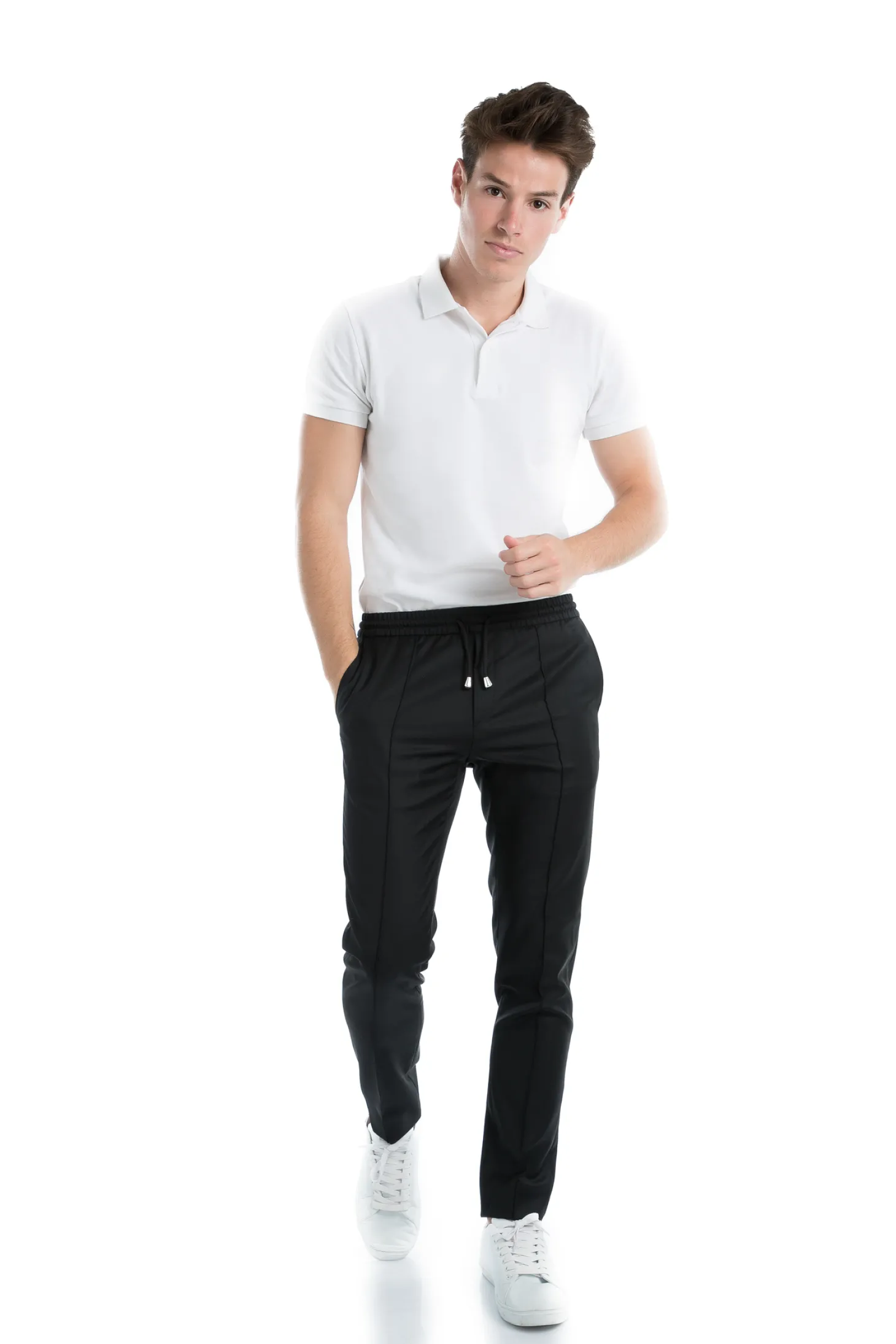 Pantalon Dany fuselé à cordon en pure laine Vitale Barberis Canonico Super 110's