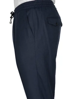 Pantalon Dany fuselé flanelle pure laine à cordon