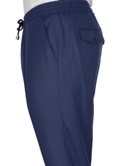 Pantalon Dany fuselé flanelle pure laine à cordon