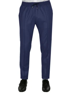 Pantalon Dany fuselé flanelle pure laine à cordon