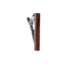 Pince à cravate slim avec finition en bois