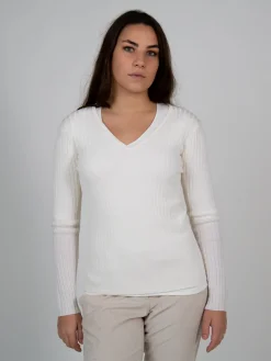 Pull col V en pure laine mérinos Venus
