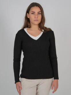 Pull col V en pure laine mérinos Venus