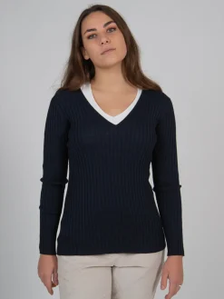 Pull col V en pure laine mérinos Venus