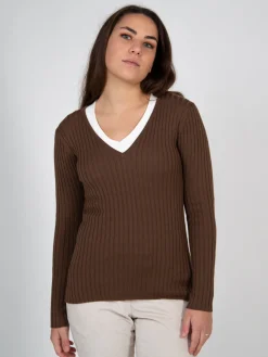 Pull col V en pure laine mérinos Venus