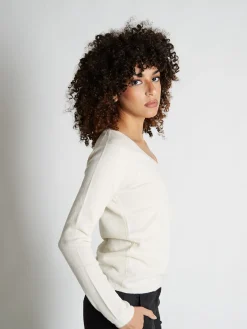 Pull fermme col V en laine et cachemire jauge 12 Maeva