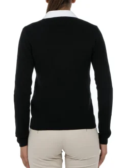 Pull fermme col V en laine et cachemire jauge 12 Maeva