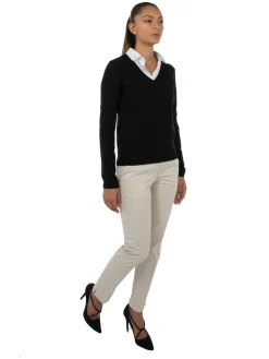 Pull fermme col V en laine et cachemire jauge 12 Maeva