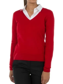 Pull fermme col V en laine et cachemire jauge 12 Maeva