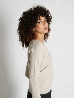 Pull fermme col V en laine et cachemire jauge 12 Maeva