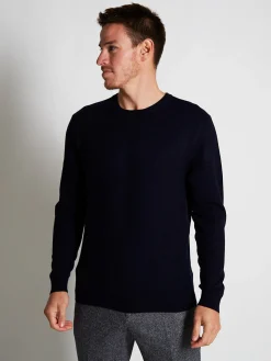 Pull homme col rond en laine et cachemire fin jauge 12 Marius