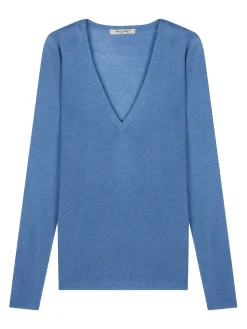 Pull maille Virginie en bambou cachemire col V