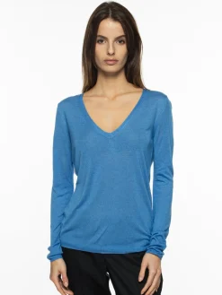 Pull maille Virginie en bambou cachemire col V