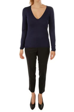 Pull maille Virginie en bambou cachemire col V