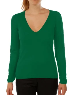 Pull maille Virginie en bambou cachemire col V