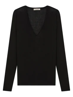 Pull maille Virginie en bambou cachemire col V