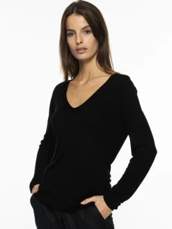Pull maille Virginie en bambou cachemire col V