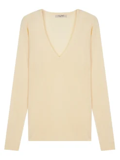 Pull maille Virginie en bambou cachemire col V