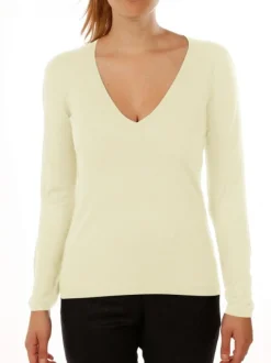 Pull maille Virginie en bambou cachemire col V