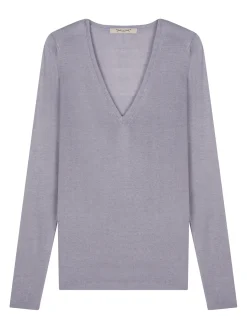 Pull maille Virginie en bambou cachemire col V