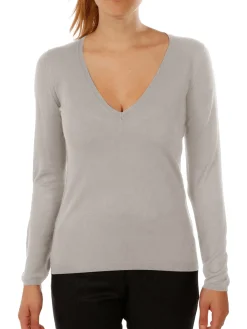 Pull maille Virginie en bambou cachemire col V