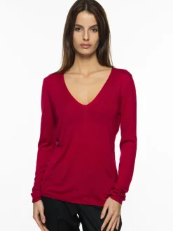 Pull maille Virginie en bambou cachemire col V