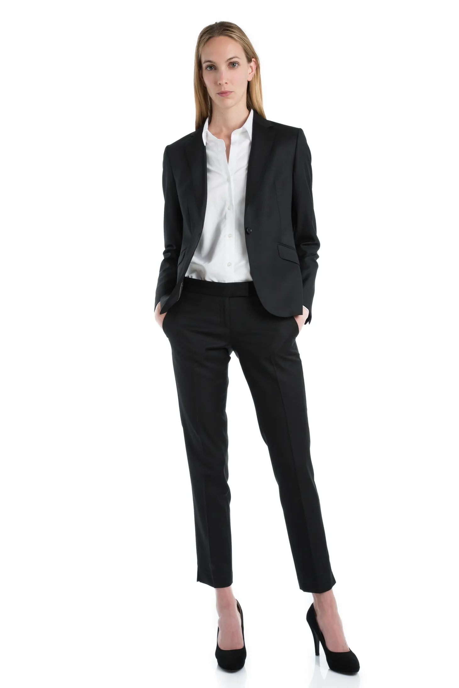 Tailleur cintré pure laine pantalon cigarette Super 110's Vitale Barberis Canonico