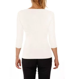 T-shirt stretch col carré manches 3/4 Carry
