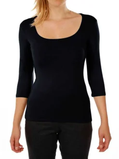 T-shirt stretch col carré manches 3/4 Carry