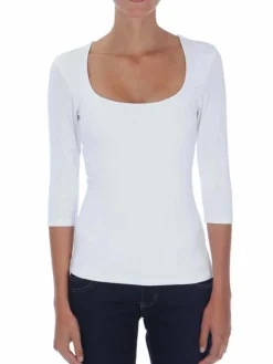 T-shirt stretch col carré manches 3/4 Carry
