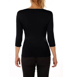T-shirt stretch col carré manches 3/4 Carry