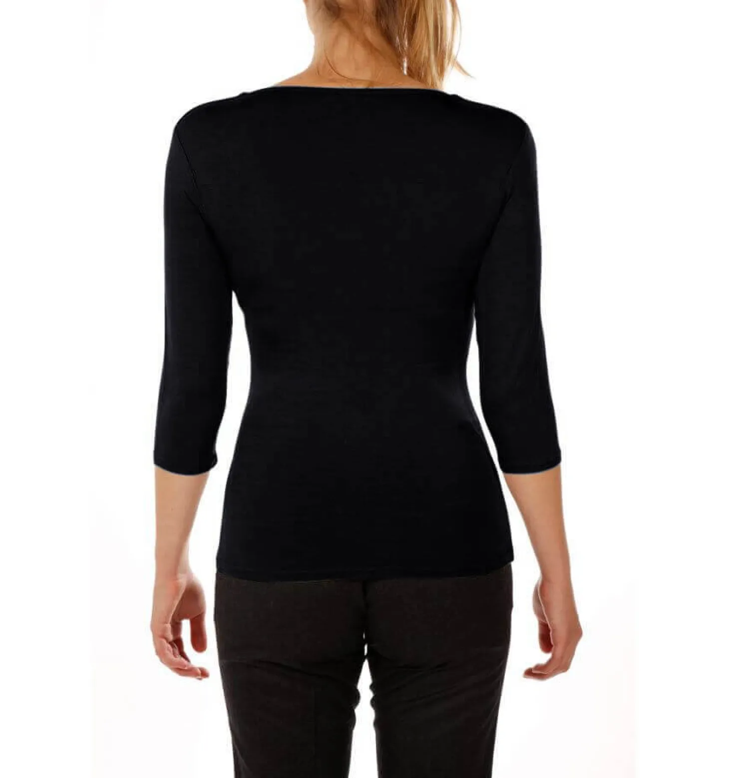 T-shirt stretch col carré manches 3/4 Carry