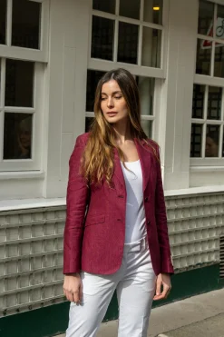 Veste Daniela cintrée en pure lin épais Angelico
