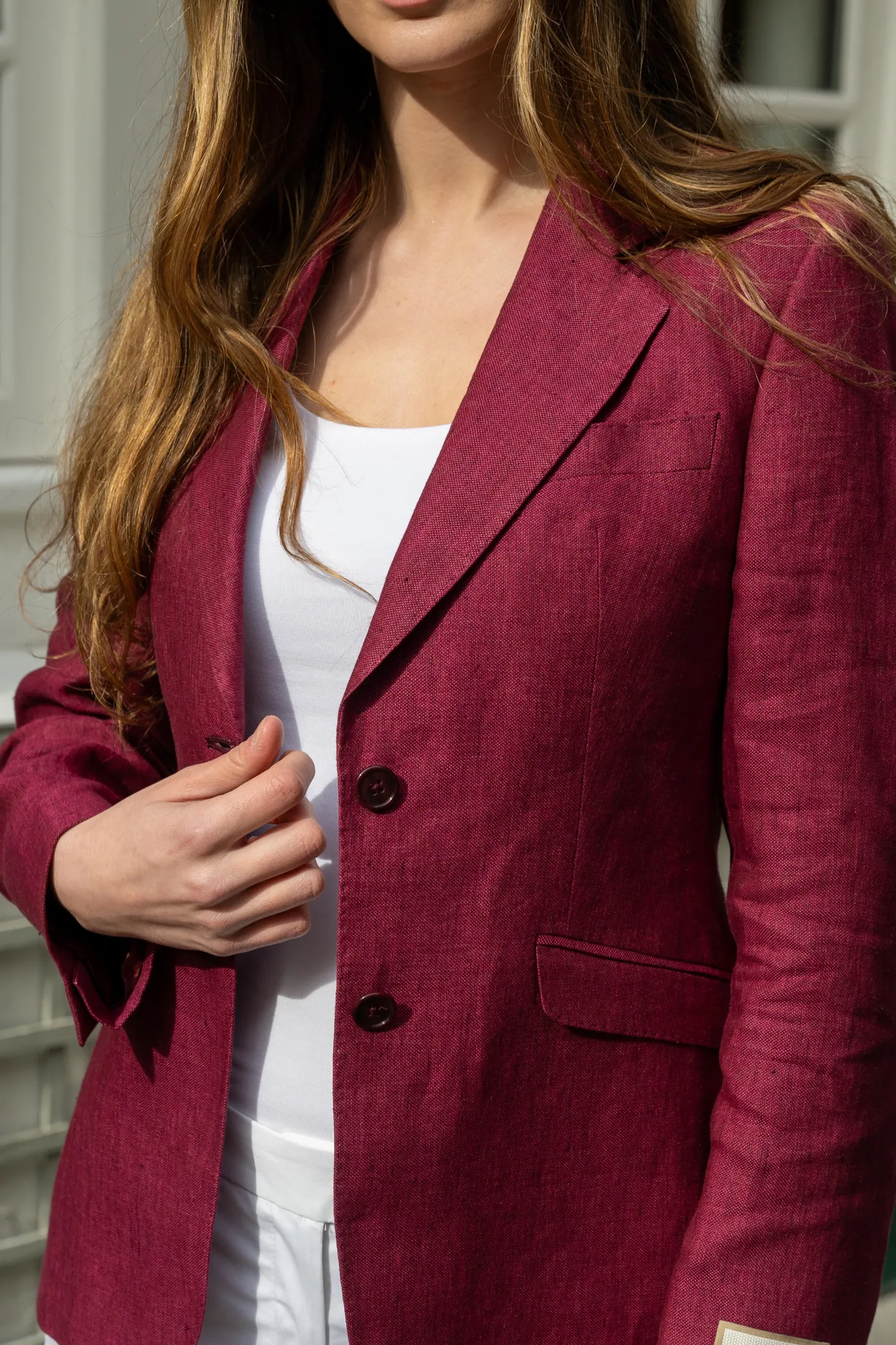 Veste Daniela cintrée en pure lin épais Angelico