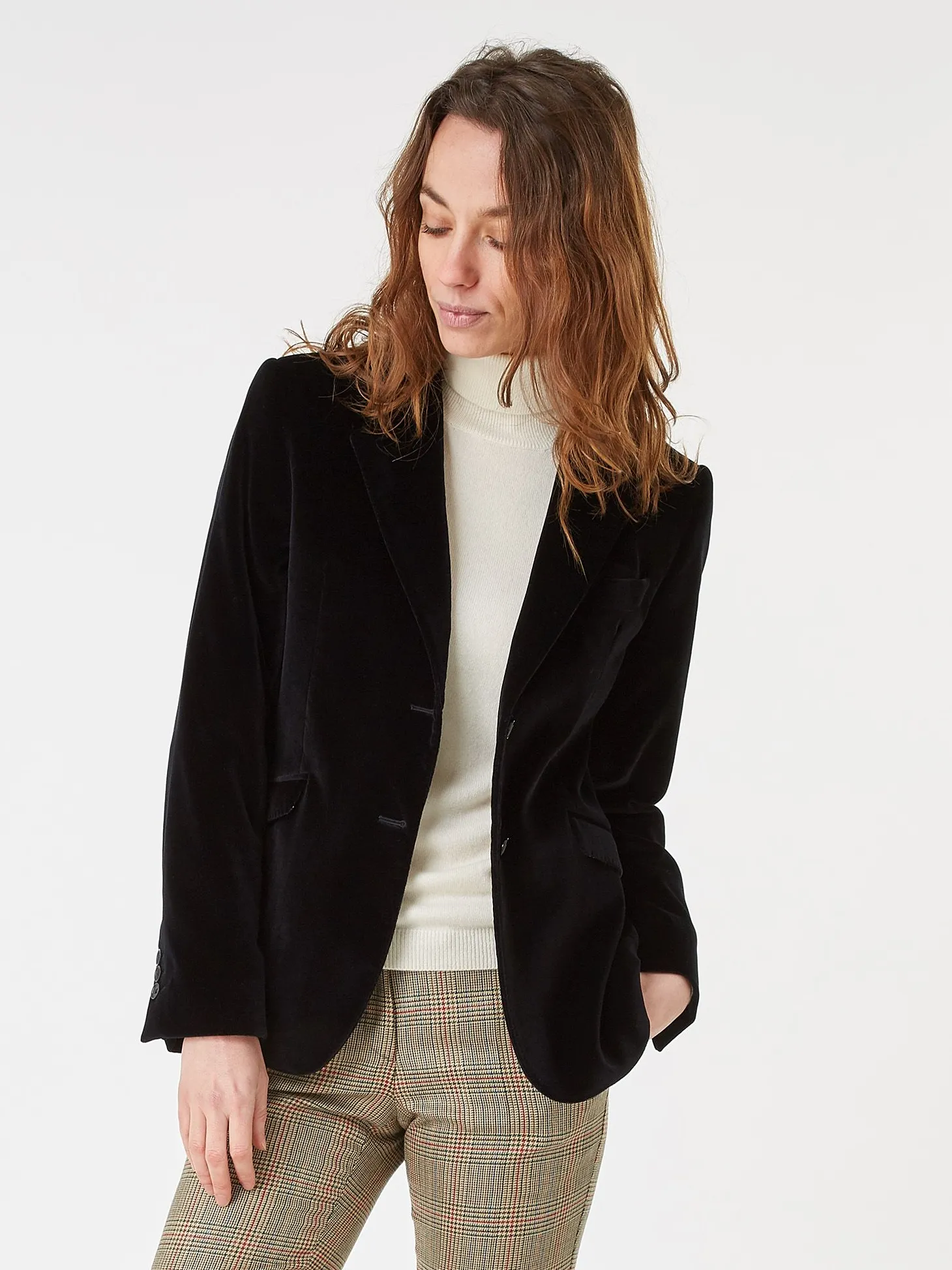 Veste Daniela velours palatine cintrée